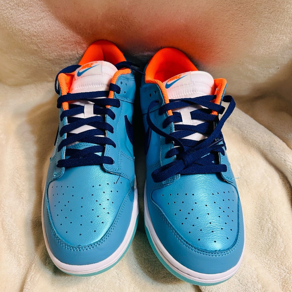 Nike Dunk Low SE Mens Size 8.5  Baltic Blue / Orange Sneakers HQ1538-416 NEW - Picture 4 of 6